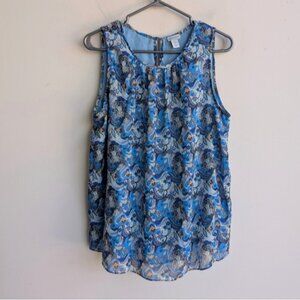 Paraphrase Blue Paisley Sleeveless Top